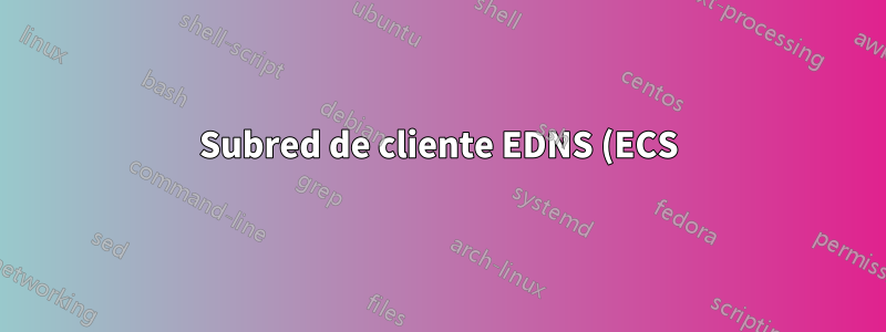 Subred de cliente EDNS (ECS): ¿Puedo recibir las IP de los clientes de forma predeterminada?