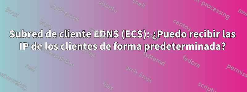 Subred de cliente EDNS (ECS): ¿Puedo recibir las IP de los clientes de forma predeterminada?