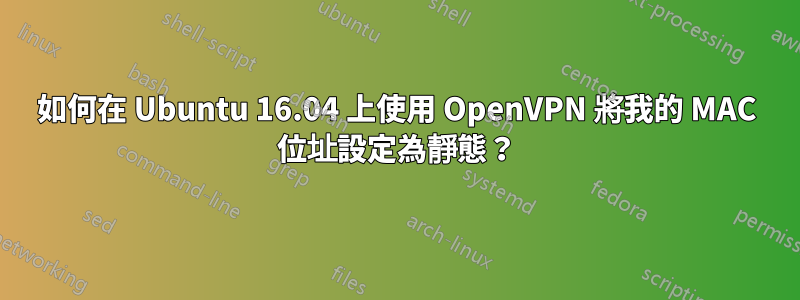 如何在 Ubuntu 16.04 上使用 OpenVPN 將我的 MAC 位址設定為靜態？
