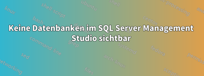 Keine Datenbanken im SQL Server Management Studio sichtbar
