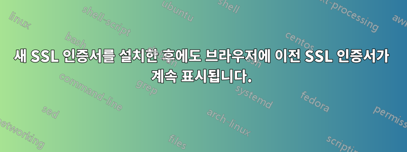 새 SSL 인증서를 설치한 후에도 브라우저에 이전 SSL 인증서가 계속 표시됩니다.