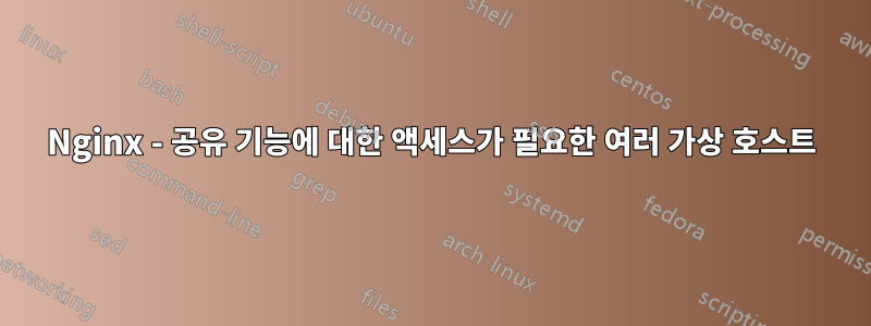 Nginx - 공유 기능에 대한 액세스가 필요한 여러 가상 호스트