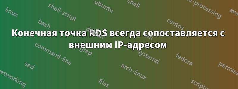 Конечная точка RDS всегда сопоставляется с внешним IP-адресом