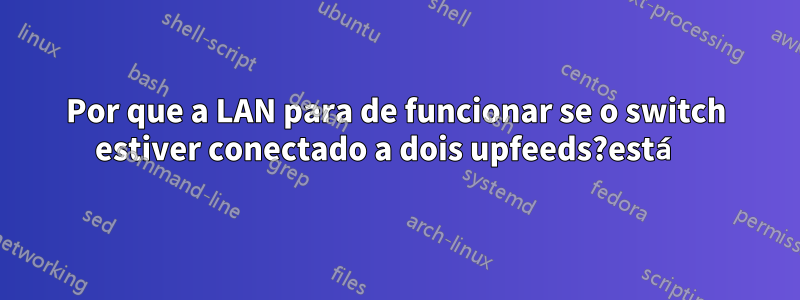 Por que a LAN para de funcionar se o switch estiver conectado a dois upfeeds?está 