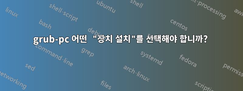 grub-pc 어떤 "장치 설치"를 선택해야 합니까?