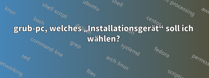 grub-pc, welches „Installationsgerät“ soll ich wählen?