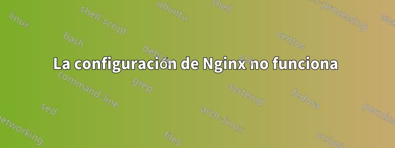 La configuración de Nginx no funciona