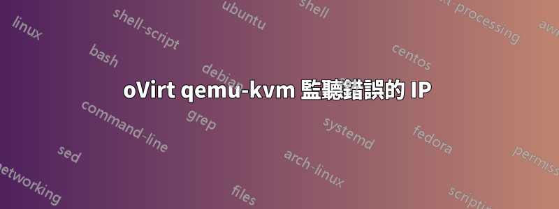 oVirt qemu-kvm 監聽錯誤的 IP
