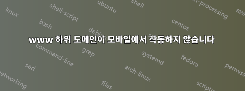 www 하위 도메인이 모바일에서 작동하지 않습니다