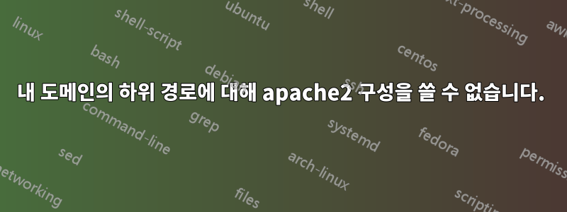 내 도메인의 하위 경로에 대해 apache2 구성을 쓸 수 없습니다.