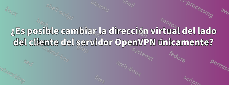 ¿Es posible cambiar la dirección virtual del lado del cliente del servidor OpenVPN únicamente?