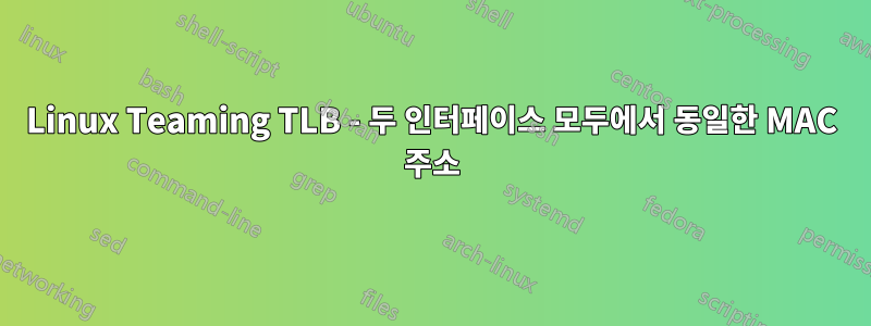 Linux Teaming TLB - 두 인터페이스 모두에서 동일한 MAC 주소