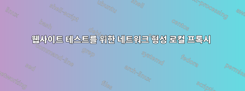 웹사이트 테스트를 위한 네트워크 형성 로컬 프록시