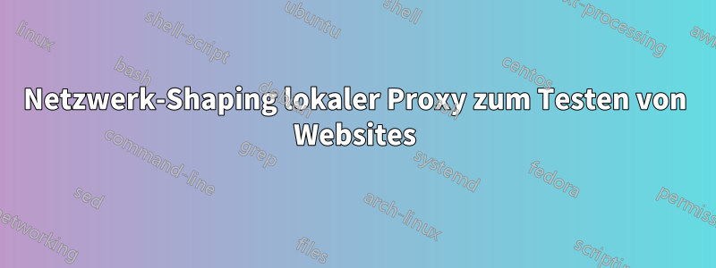 Netzwerk-Shaping lokaler Proxy zum Testen von Websites