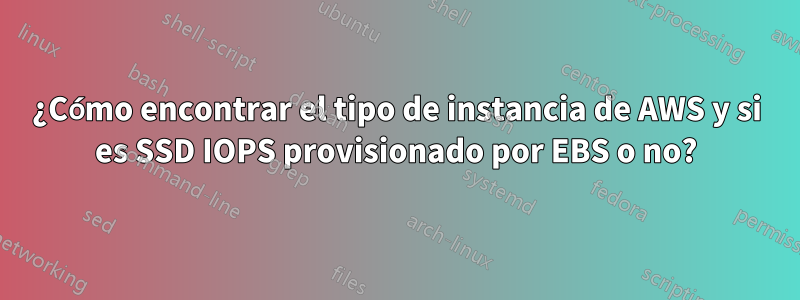 ¿Cómo encontrar el tipo de instancia de AWS y si es SSD IOPS provisionado por EBS o no?