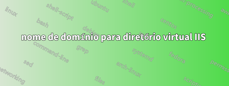 nome de domínio para diretório virtual IIS