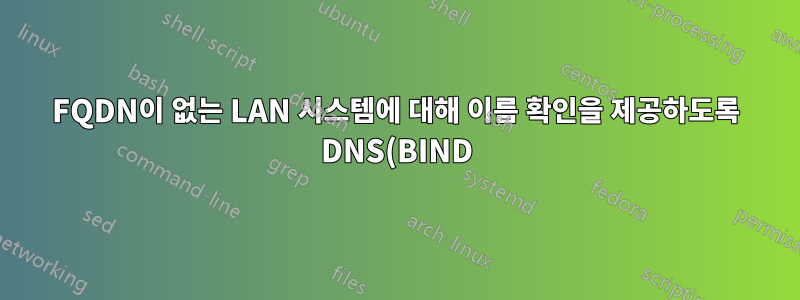 FQDN이 없는 LAN 시스템에 대해 이름 확인을 제공하도록 DNS(BIND) 서버를 설정할 수 있습니까?