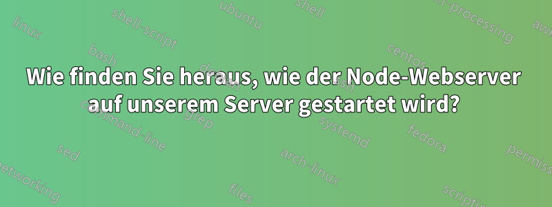 Wie finden Sie heraus, wie der Node-Webserver auf unserem Server gestartet wird?