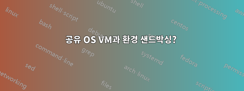 공유 OS VM과 환경 샌드박싱?