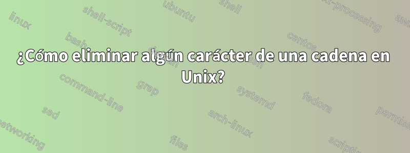 ¿Cómo eliminar algún carácter de una cadena en Unix?