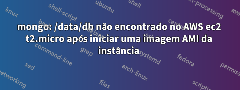 mongo: /data/db não encontrado no AWS ec2 t2.micro após iniciar uma imagem AMI da instância