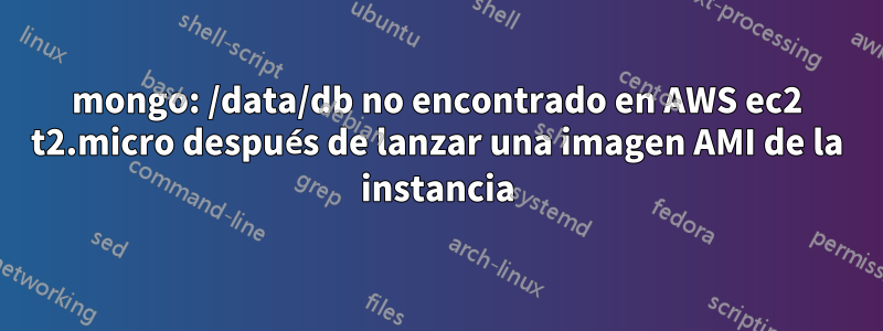 mongo: /data/db no encontrado en AWS ec2 t2.micro después de lanzar una imagen AMI de la instancia