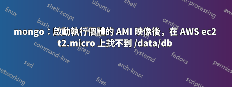 mongo：啟動執行個體的 AMI 映像後，在 AWS ec2 t2.micro 上找不到 /data/db