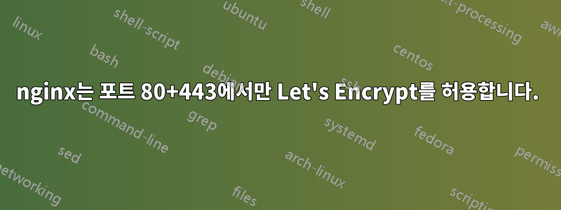 nginx는 포트 80+443에서만 Let's Encrypt를 허용합니다.