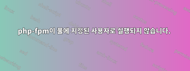 php-fpm이 풀에 지정된 사용자로 실행되지 않습니다.