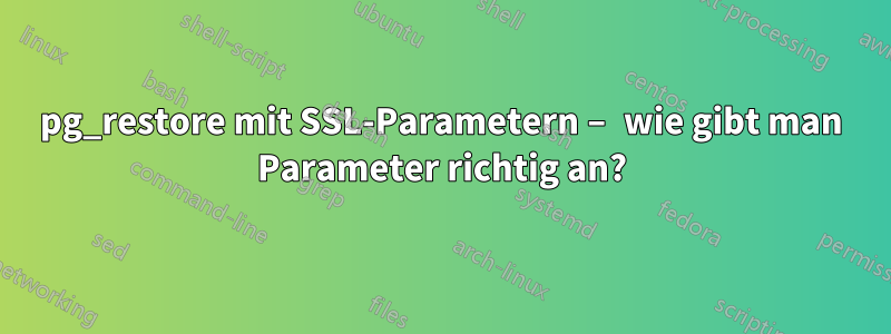 pg_restore mit SSL-Parametern – wie gibt man Parameter richtig an?