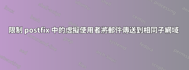 限制 postfix 中的虛擬使用者將郵件傳送到相同子網域
