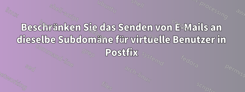 Beschränken Sie das Senden von E-Mails an dieselbe Subdomäne für virtuelle Benutzer in Postfix