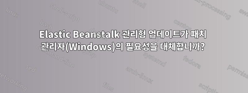 Elastic Beanstalk 관리형 업데이트가 패치 관리자(Windows)의 필요성을 대체합니까?