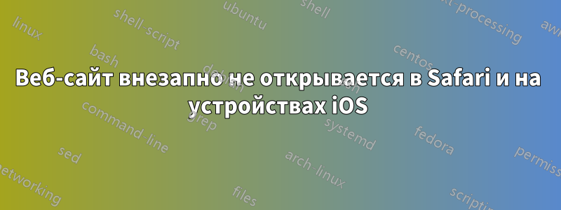Веб-сайт внезапно не открывается в Safari и на устройствах iOS