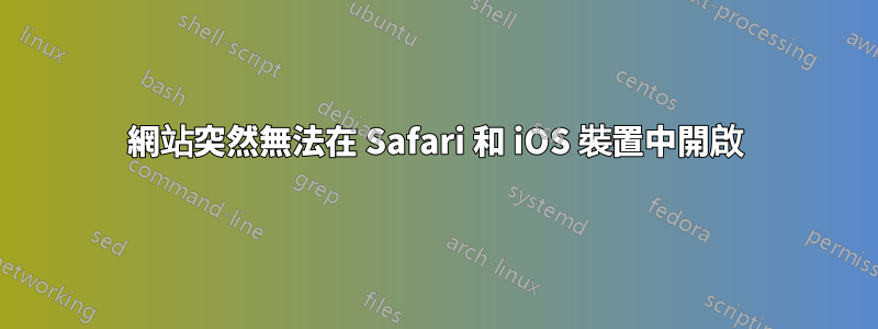 網站突然無法在 Safari 和 iOS 裝置中開啟