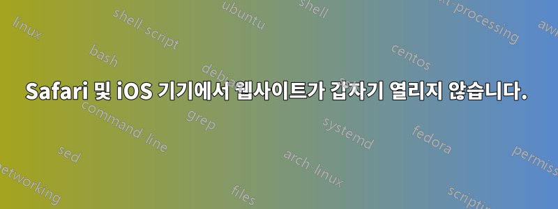 Safari 및 iOS 기기에서 웹사이트가 갑자기 열리지 않습니다.