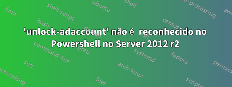 'unlock-adaccount' não é reconhecido no Powershell no Server 2012 r2