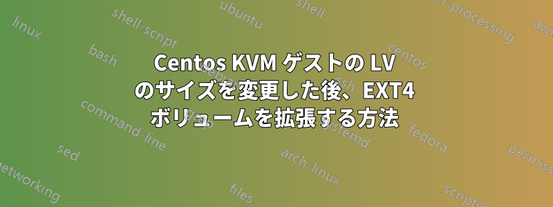 Centos KVM ゲストの LV のサイズを変更した後、EXT4 ボリュームを拡張する方法