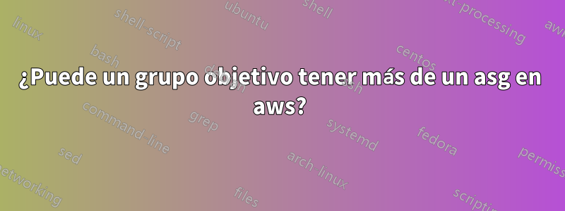 ¿Puede un grupo objetivo tener más de un asg en aws?