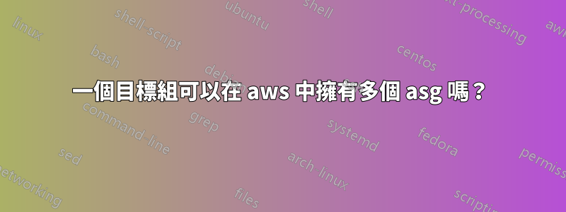 一個目標組可以在 aws 中擁有多個 asg 嗎？