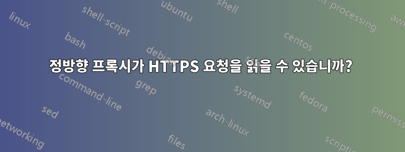 정방향 프록시가 HTTPS 요청을 읽을 수 있습니까?