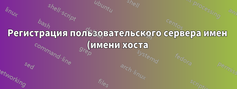 Регистрация пользовательского сервера имен (имени хоста)