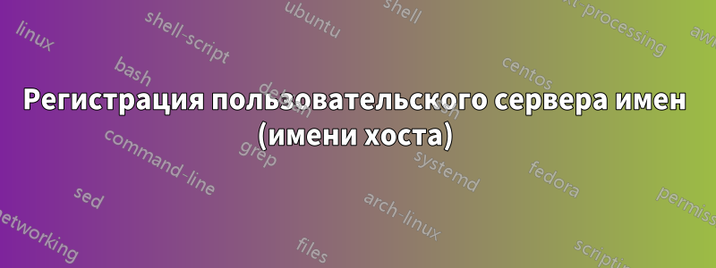Регистрация пользовательского сервера имен (имени хоста)