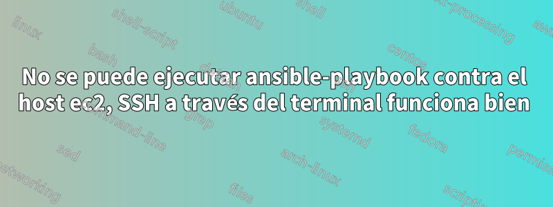 No se puede ejecutar ansible-playbook contra el host ec2, SSH a través del terminal funciona bien
