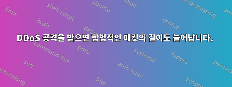 DDoS 공격을 받으면 합법적인 패킷의 길이도 늘어납니다.