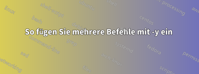 So fügen Sie mehrere Befehle mit -y ein