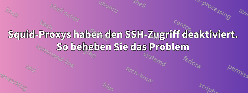 Squid-Proxys haben den SSH-Zugriff deaktiviert. So beheben Sie das Problem