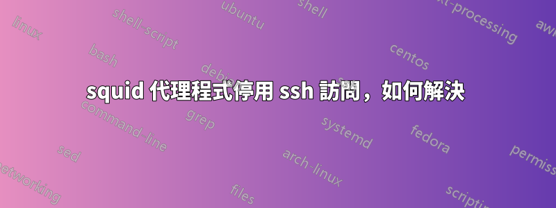 squid 代理程式停用 ssh 訪問，如何解決