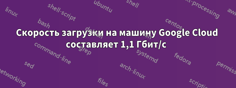 Скорость загрузки на машину Google Cloud составляет 1,1 Гбит/с 