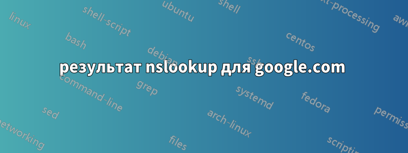 результат nslookup для google.com